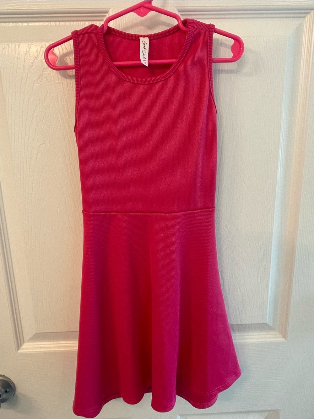 Girls' Bright Fuchsia Sleeveless Fit & Flare Dress -